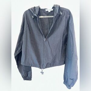 Tic Toc Cropped Black Hooded Bomber Jacket